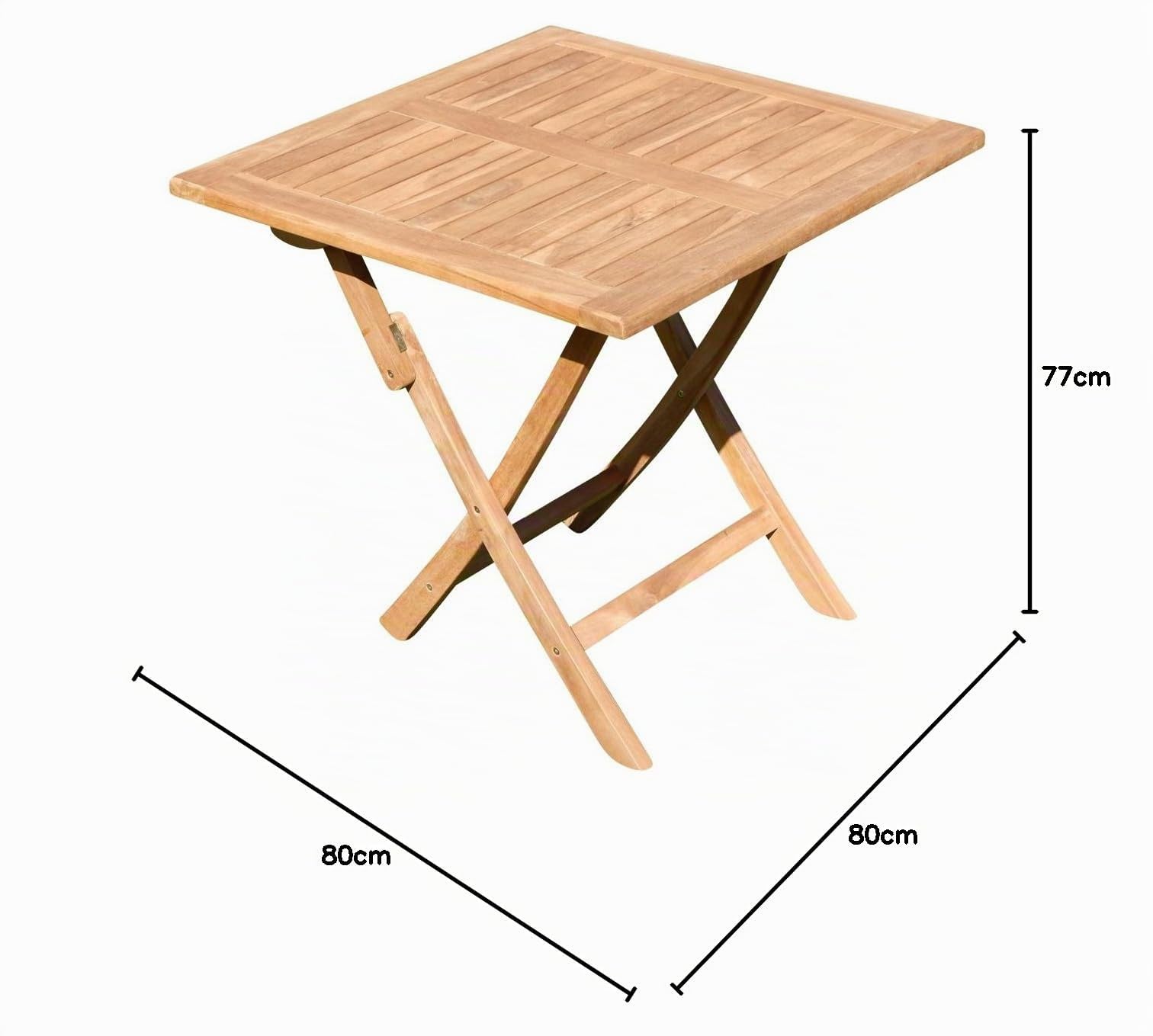 ALEOS. ECHT Teak Klapptisch Holztisch Gartentisch Garten Tisch 80x80 cm Aves Holz Teaktisch