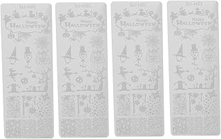 Modelo De Manicure 4 Pçs Modelo De Carimbo De Arte De Kit De Decoração De Unhas Kit De Conjunto De Unhas Decorativas De Abóboras Modelos De Carimbo De Abóboras Carimbo