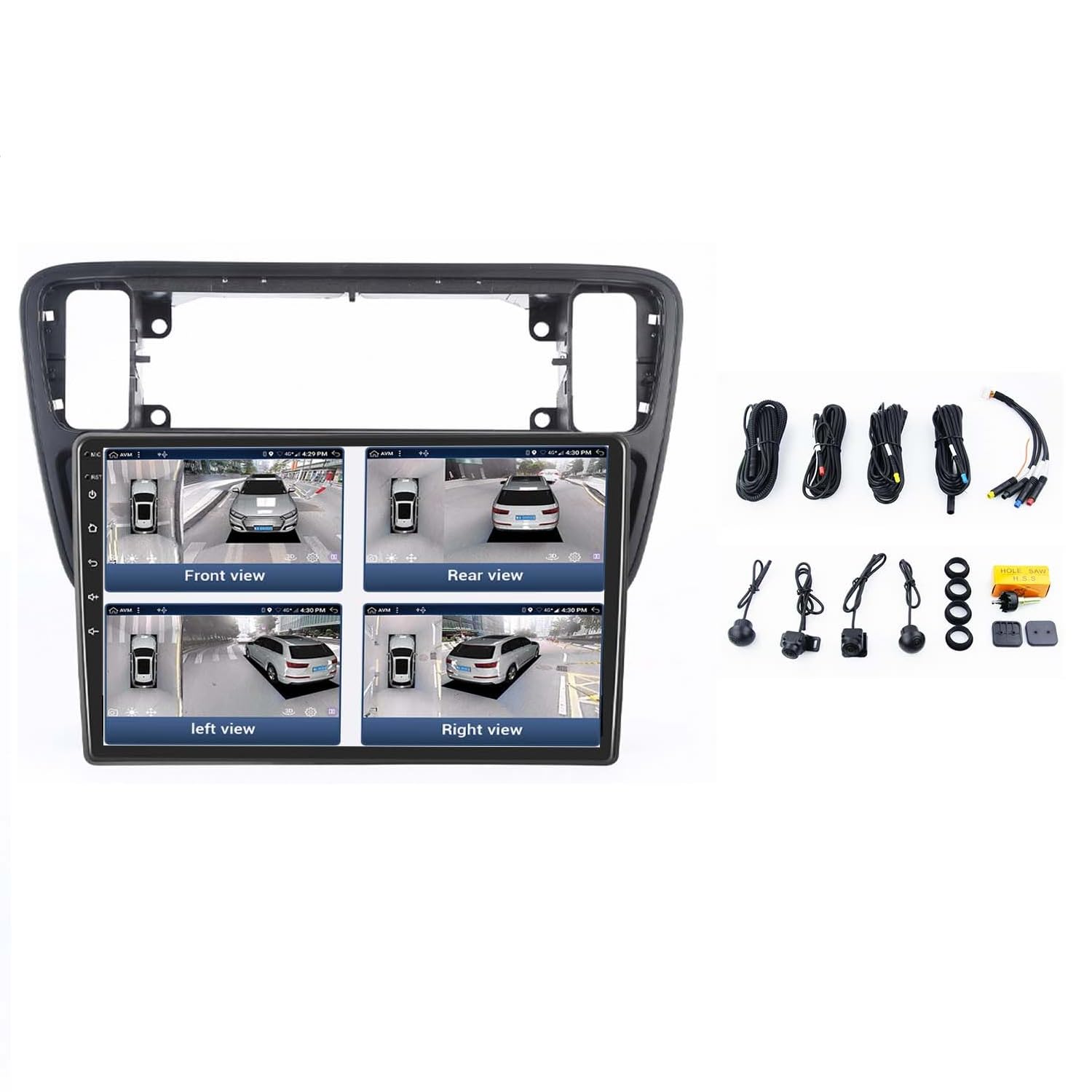 3D 360°-Surround View System 4*Kameras Panorama DVR, 9 inch Car Stereo Radio Touchscreen für Seat MII e-MII KE KF Skoda citigo E-Citigo VW UP! e-up! e-Load Up Seat lbiza lV4 IV IV5