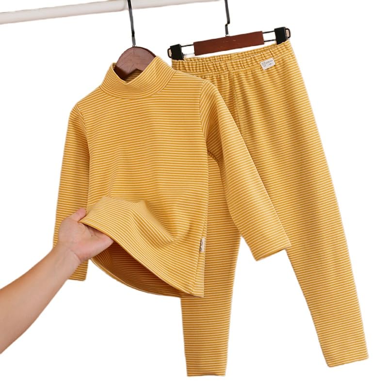 Zonto sous-vêtements d'hiver pour Enfants Ensemble De Pantalons Intérieurs en Velours pour Enfants pour Garçons Et Filles Manteau d'automne Et Pantalon d'automne À Col De Tortue Chaud