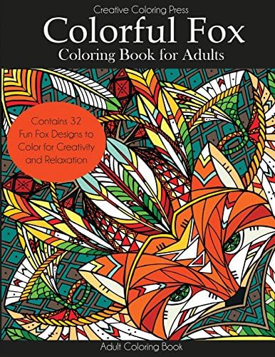 Colorful Fox Coloring Book for Adults