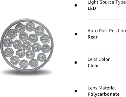 Miniatura 6 de Luz LED redonda, roja, de emergencia, para la parte trasera de motocicleta, de doble función, luz de freno y giro, 4" y 19 diodos.