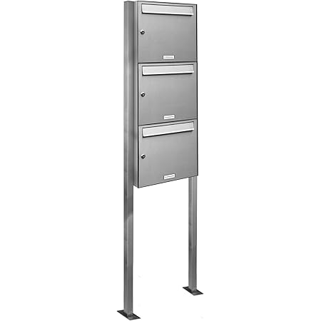 3er Standbriefkasten - 3 fach Briefkastenanlage Design BASIC 381 - Briefkasten Manufaktur Lippe ...