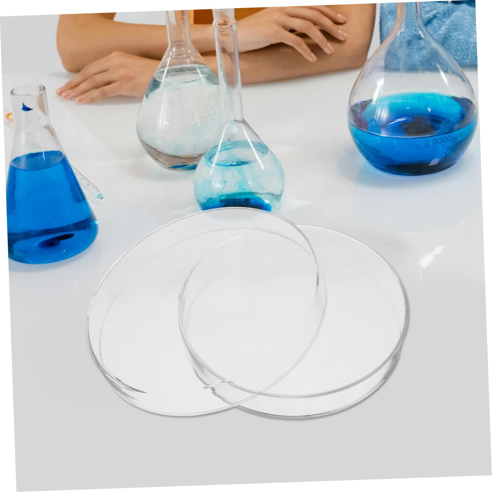 Anneome Placa de Petri de Vidrio Borosilicato Plato para y Siembra con Tapa Resistente Altas Temperaturas Autoclavable para Investigación Científica y Microbiológicos
