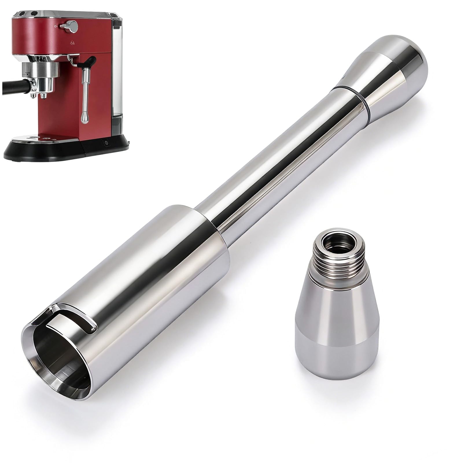 Coffee Machine Steam Spout Nozzle, Stainless Steel Steam Wand with Nozzle Tip Coffee Maker Steaming Spout Tip Reusable Coffee Maker Tube Nozzle Tip Spout for EC685 Espresso Machine