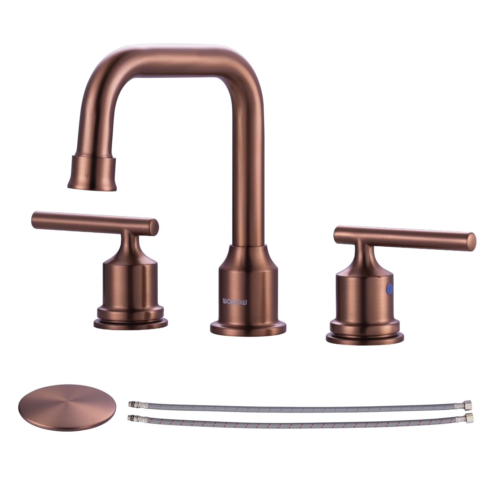 WOWOW Black Bathroom Faucet 3 Hole, Widespread Vanity Sink Faucets 8 Inch — Amazon image 14