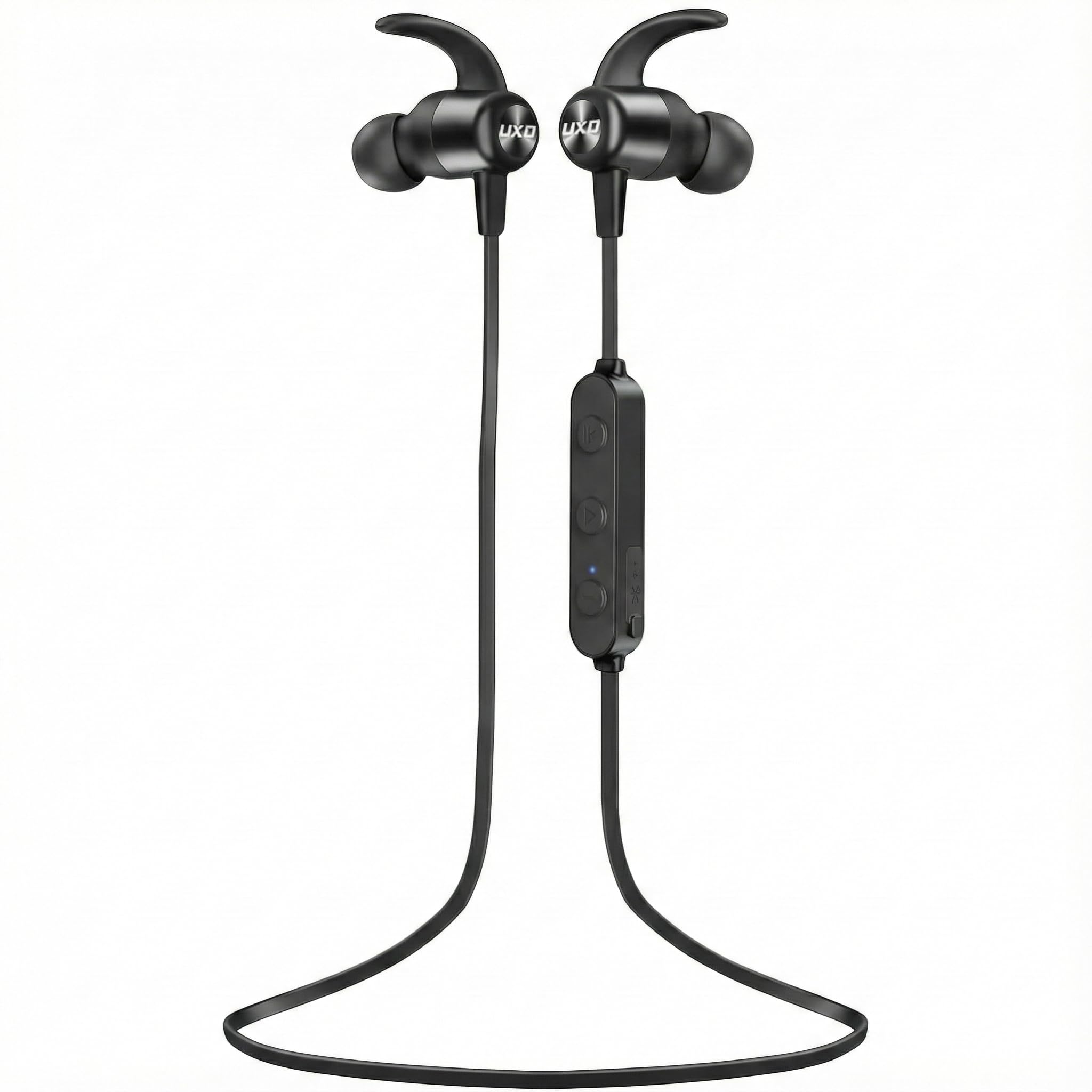 UXD Bluetooth 5.0 Magnetic Neckband Earphones, 20H Playtime, Clear Call Mic, HiFi Sound, Liquid Silicone In-Ear Headphones with Volume Control for Running, Work & Travel