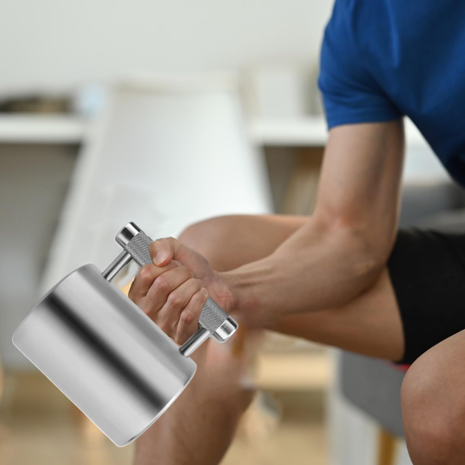 Sportowa butelka treningowa w kształcie hantli, kubek do kawy ze stali nierdzewnej, ergonomiczny antypoślizgowy pojemnik na fitness, siłownię, przenośne akcesoria nawilżające