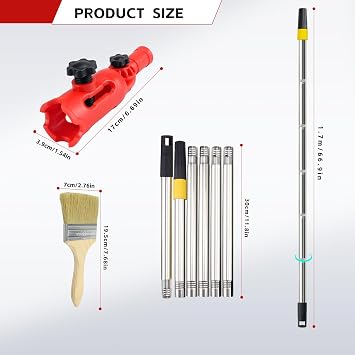 Multi-Angle Paint Brush Extender with Extension Pole Handheld Painting Tool Paint Roller Extender Attachment for Ceilings, Window, Corner Edges