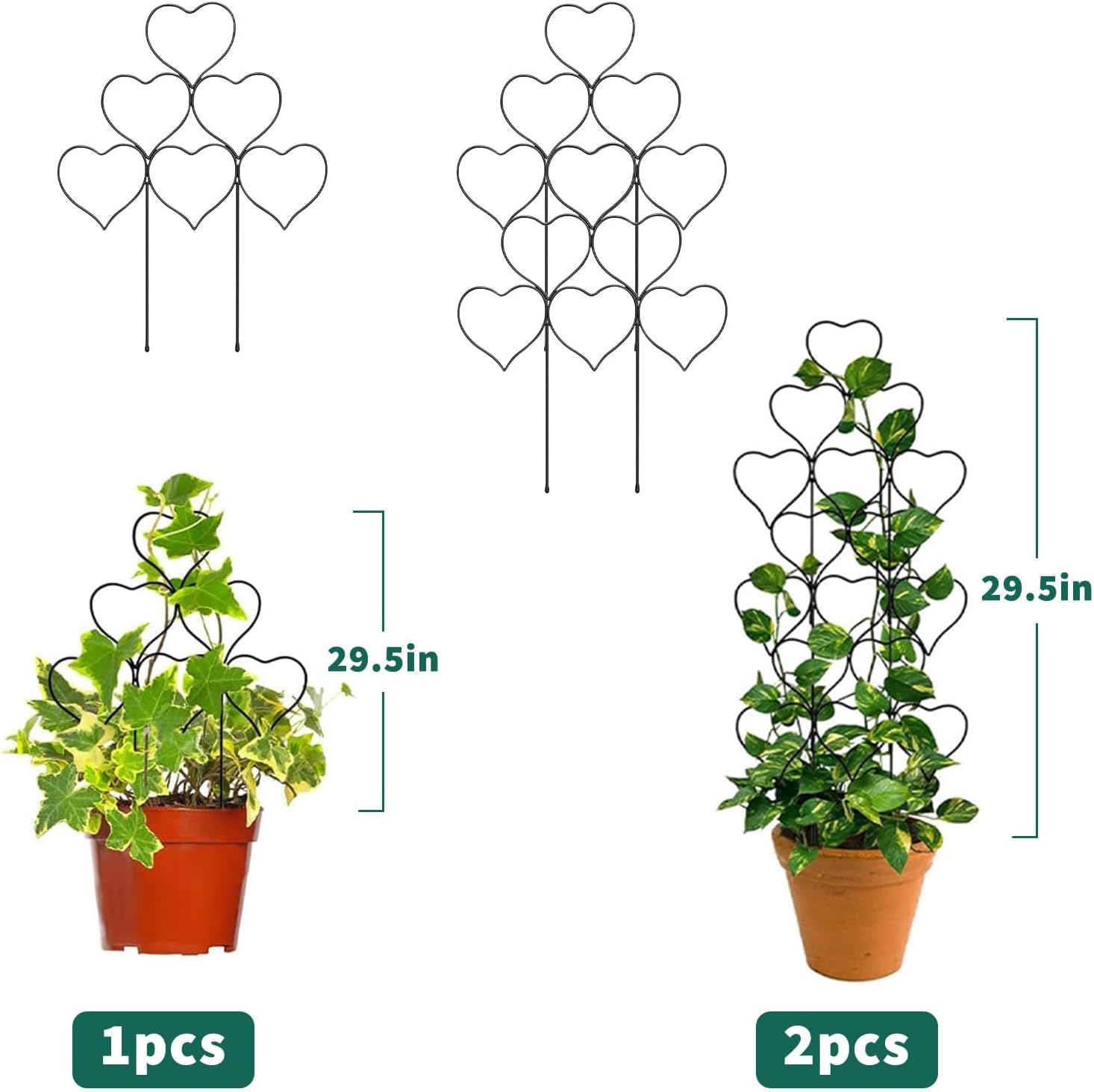 12 Pcs Plant Trellis Indoor for Climbing Plants, 17.3 Small Trellis for Potted Plants Rustproof Houseplant Support for Pothos Hoya Ivy Flower Potted Plants