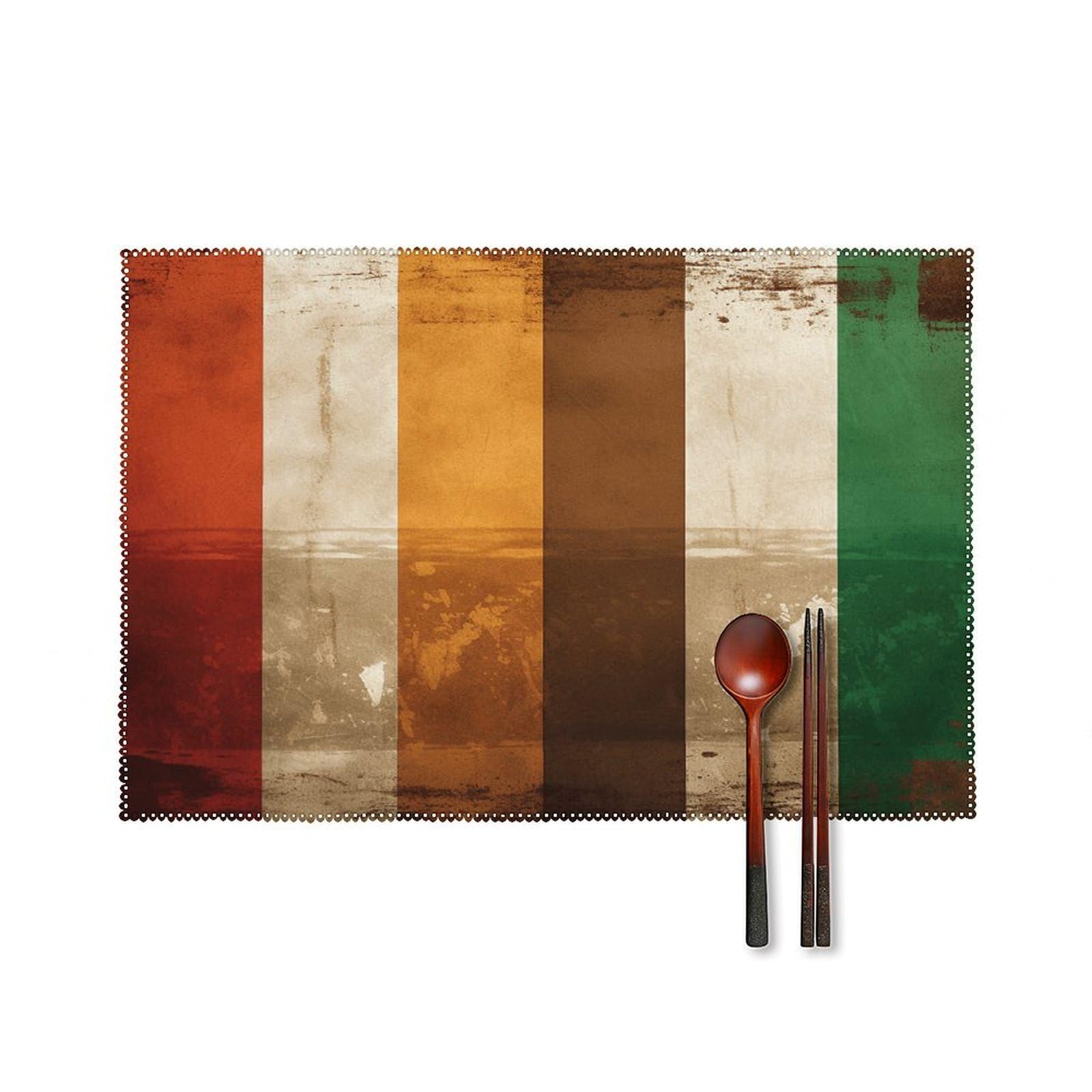 Different Colored Bars Placemats Set of 6 Heat Resistant Non-Slip Place Mats Washable Wipeable Table Mats Elegant Farmhouse Placemat for Kitchen Dining Outdoor Party Table Decor