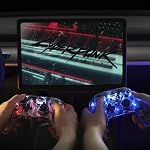 TPARTS Wireless Game Controller for Tesla Model 3/Y/S/X, Multi-Device Crystal Clear Controller with 7-Colors LED Mode Special Programmed and Design For Tesla/Switch/STEAM Deck/PC(1 pc)