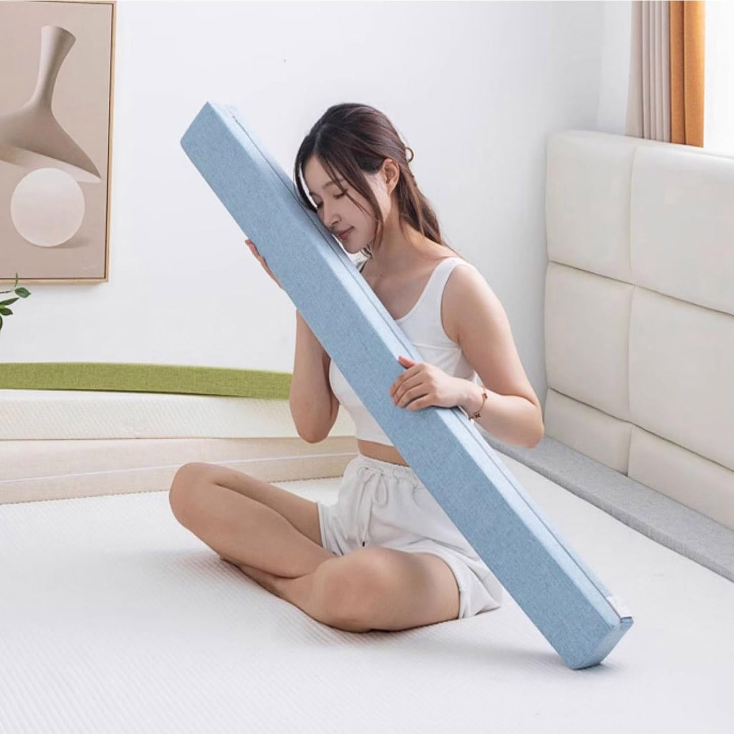 Relleno de espacio de cama para extensor de colchón de cama, extensor de cama, relleno de huecos, relleno de espacio de cama largo, extensor de colchón de cama (10 x 20 x 150 cm, beige)