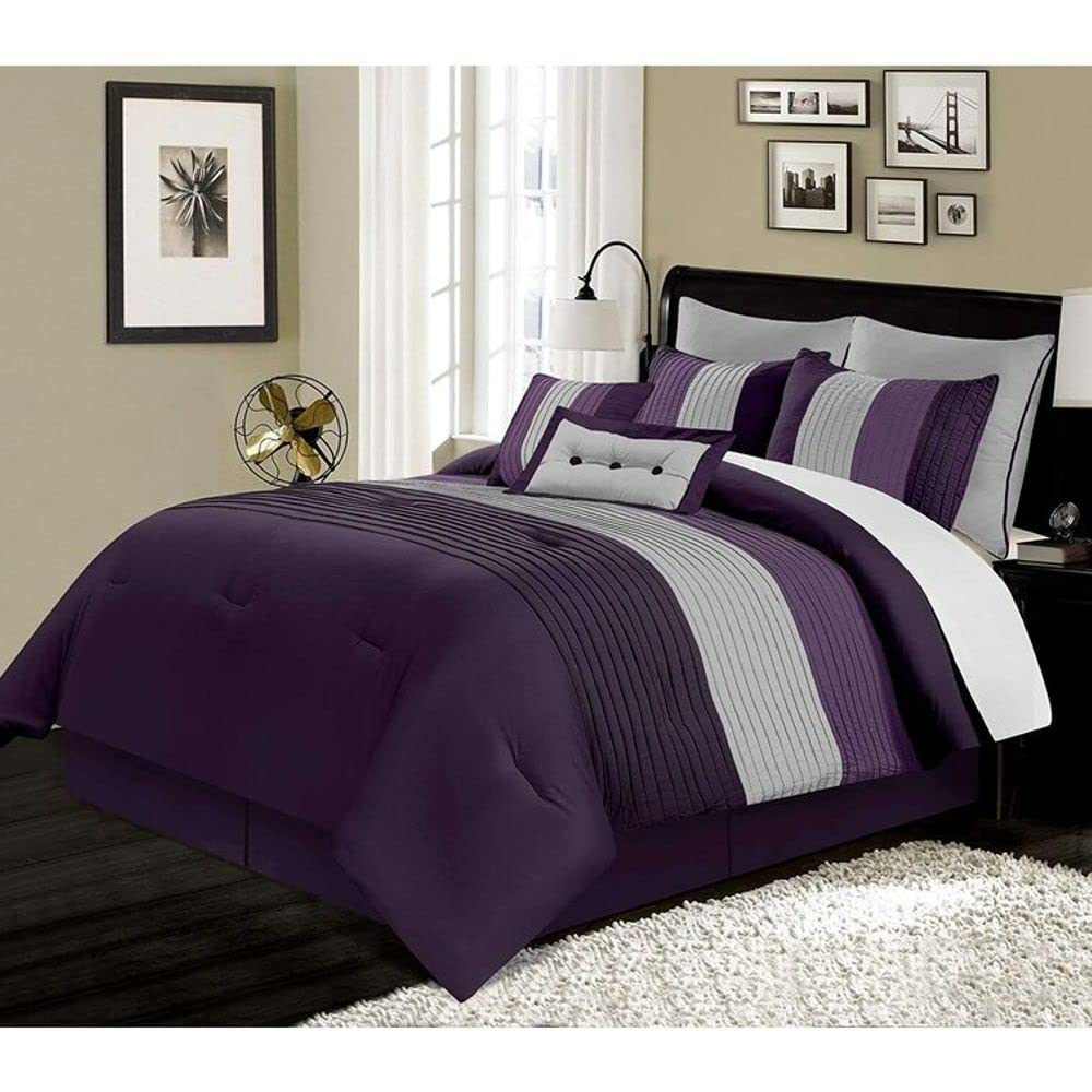 8 Piece Full Size Purple Comforter 