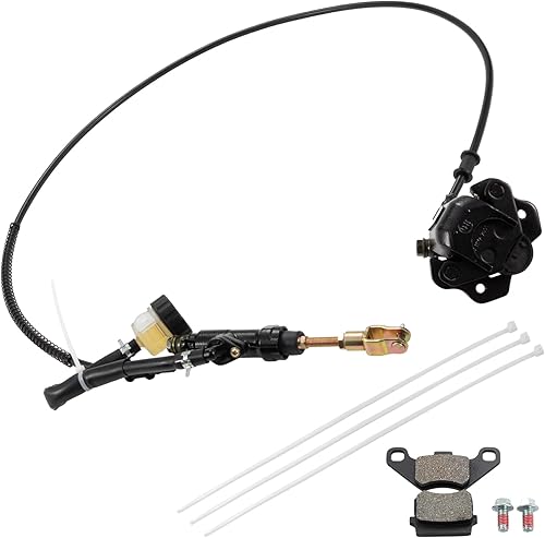 Ensamblaje de freno de disco trasero Pinza de cilindro maestro, pinza de sistema de freno de disco hidráulico, ATV Quad para 150cc 200cc 250cc Dirt