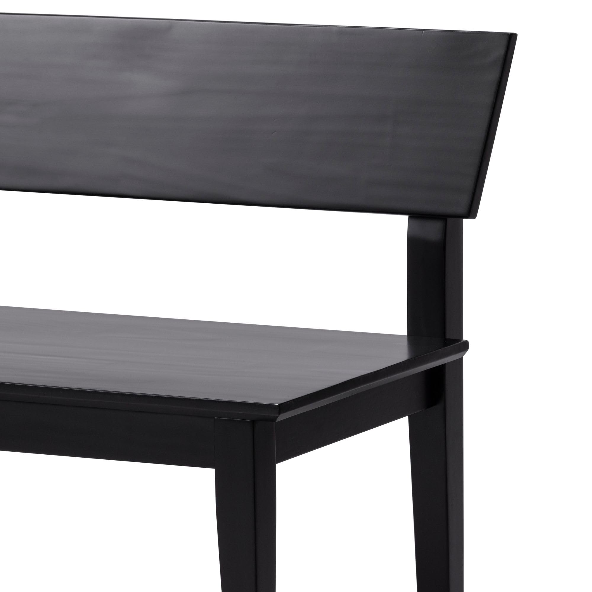 Plank+Beam Risa Dining Bench, 64 Inch, Corner Bench, Black | Space-Saving Solution, Hassle-Free Setup, Solid Wood