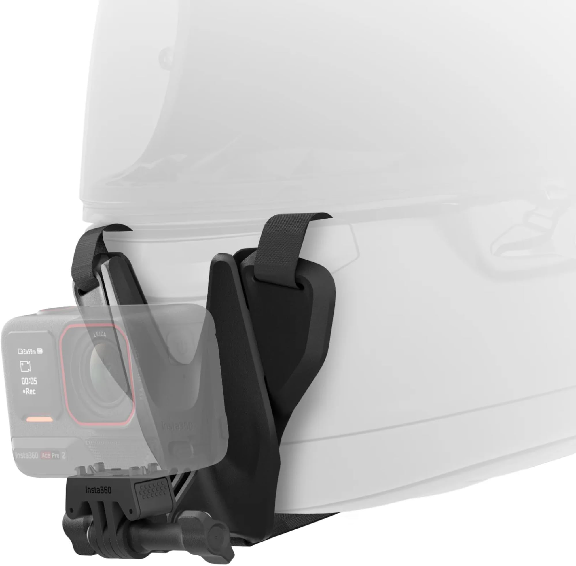 Insta360, Helmet Chin Mount 2.0 uchwyt na podbródek do kasku motocyklowego i kamery sportowej z wciągającym strzelaniem POV i uniwersalnym mocowaniem 3-biegunowym, czarny Cinseavv