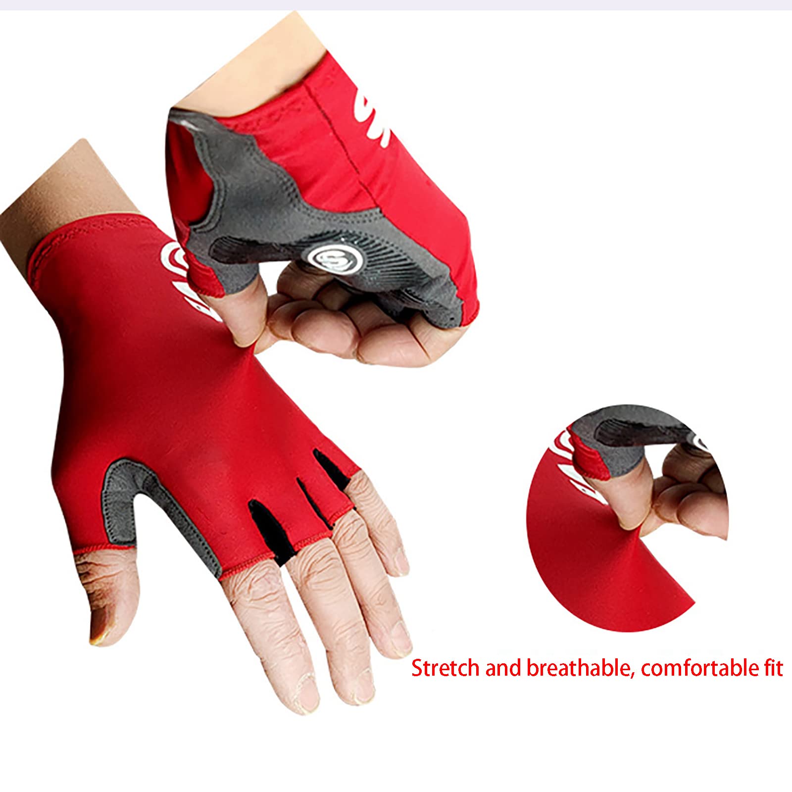 Lycra Guanti Bicicletta Senza Dita Guanti da Pesca Elastico Mezze Dita Estivi Guanti MTB per Il Ciclismo Sport all'Aria Aperta Corsa Viaggi Alpinismo Kayak Guanti Sportivi