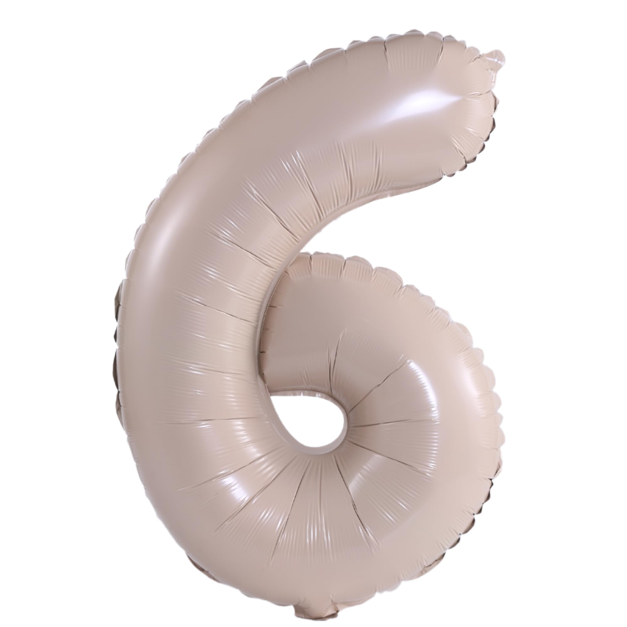 YPSelected 32 Inch Large Foil Helium Number Balloon Birthday Wedding Party 0-9 (Cream, 6)