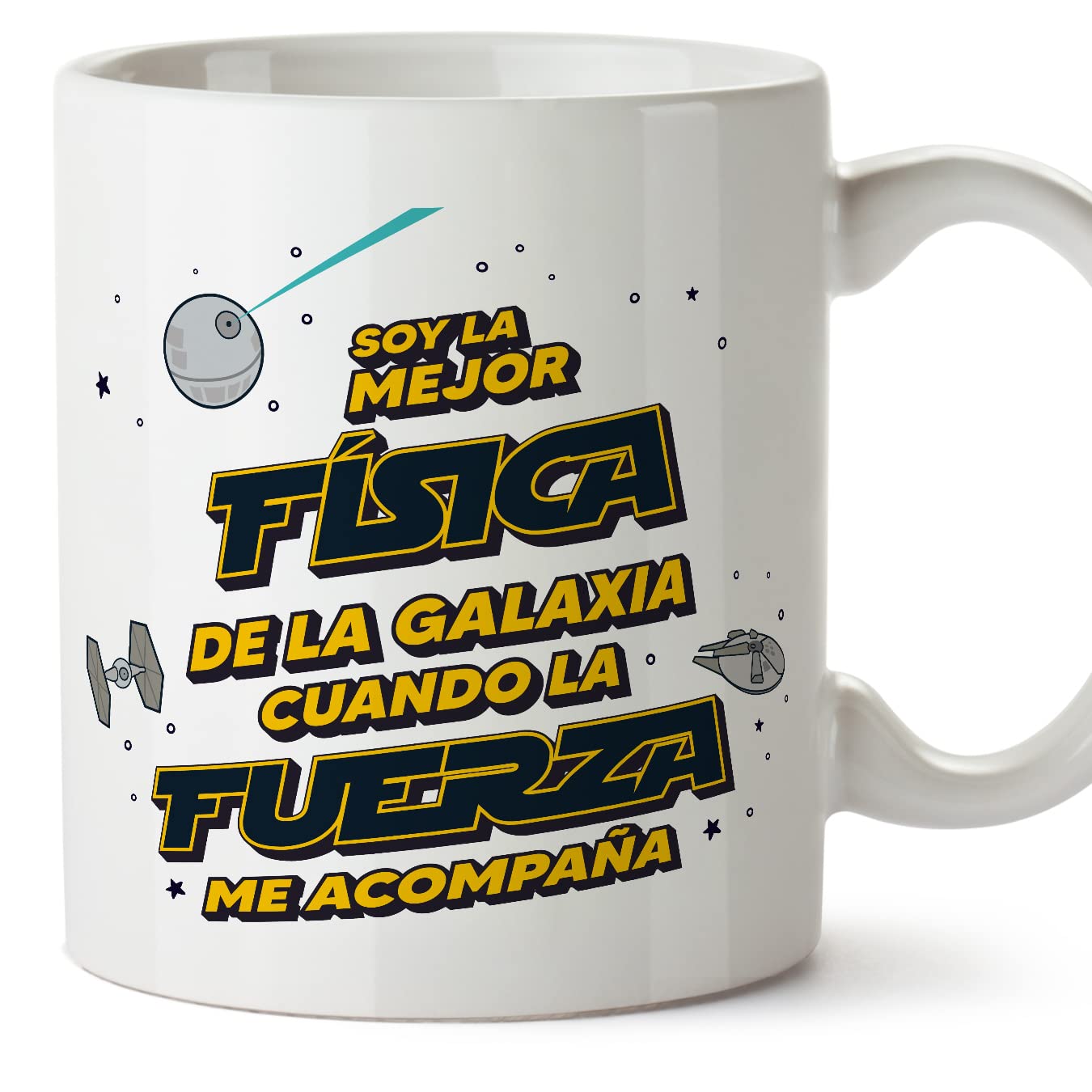 MUGFFINS Tazas para JEFE hombre - En Español - Mejor de la Galaxia Cuando Fuerza me Acompaña - 11 oz / 330 ml - Regalo original y divertido — view 520