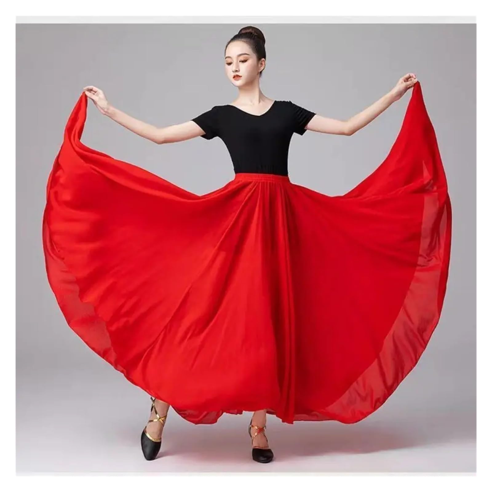 Falda de Danza Swing Grande Falda Larga for Mujer, Vestido de Danza del Vientre, Gasa, for Ballet, con Gran Movimiento, Falda 720 Grados, Disfraz Baile