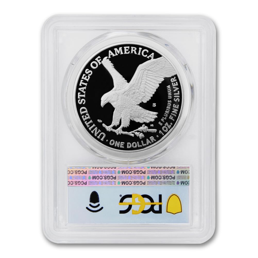 2025 S 1 oz American Silver Eagle Proof Coin PR-70 Deep Cameo (First Day of Issue - Flag Label) $1 PCGS PR70DCAM