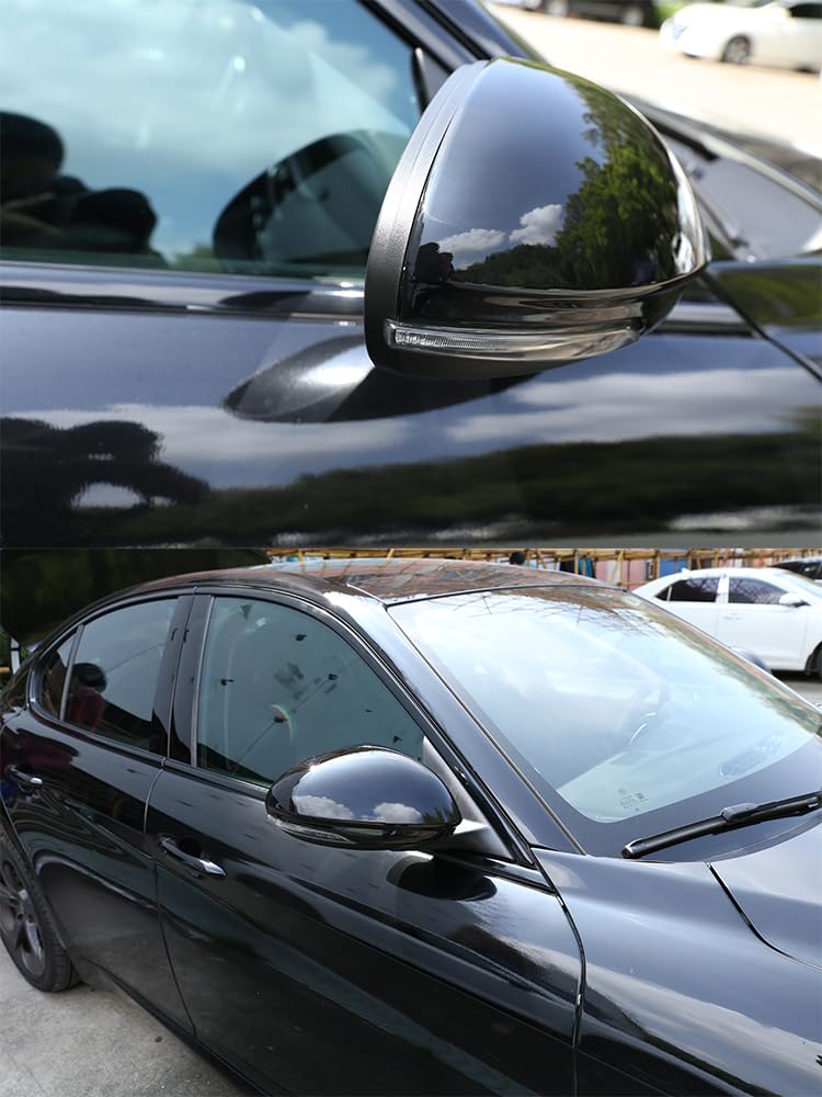 Copertura per specchietto retrovisore adatto per Alfa Romeo Giulia 2017 – 2022, tappi per specchietti retrovisori laterali, per Alfa Romeo Giulia, accessori per auto esterni (pianoforte nero)