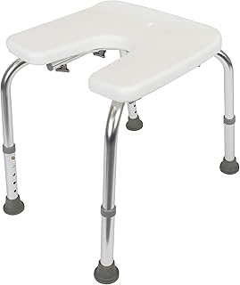 GAH-Alberts 140823 stołek pod prysznic w kształcie litery U, z regulacją wysokości, tworzywo sztuczne, biały, 400 x 380 mm