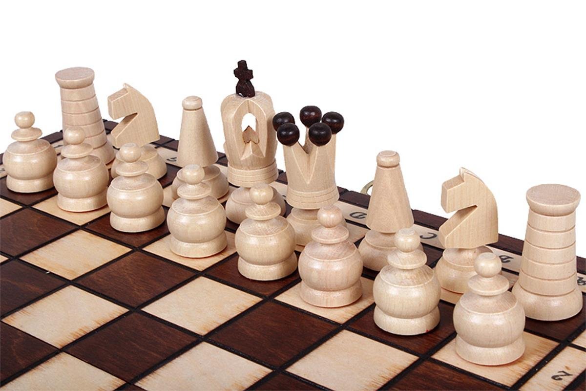 Sunrise Chess & Games - Jeu d'échecs de Voyage 'Royal Maxi' 31x31cm, avec pièces Artisanales