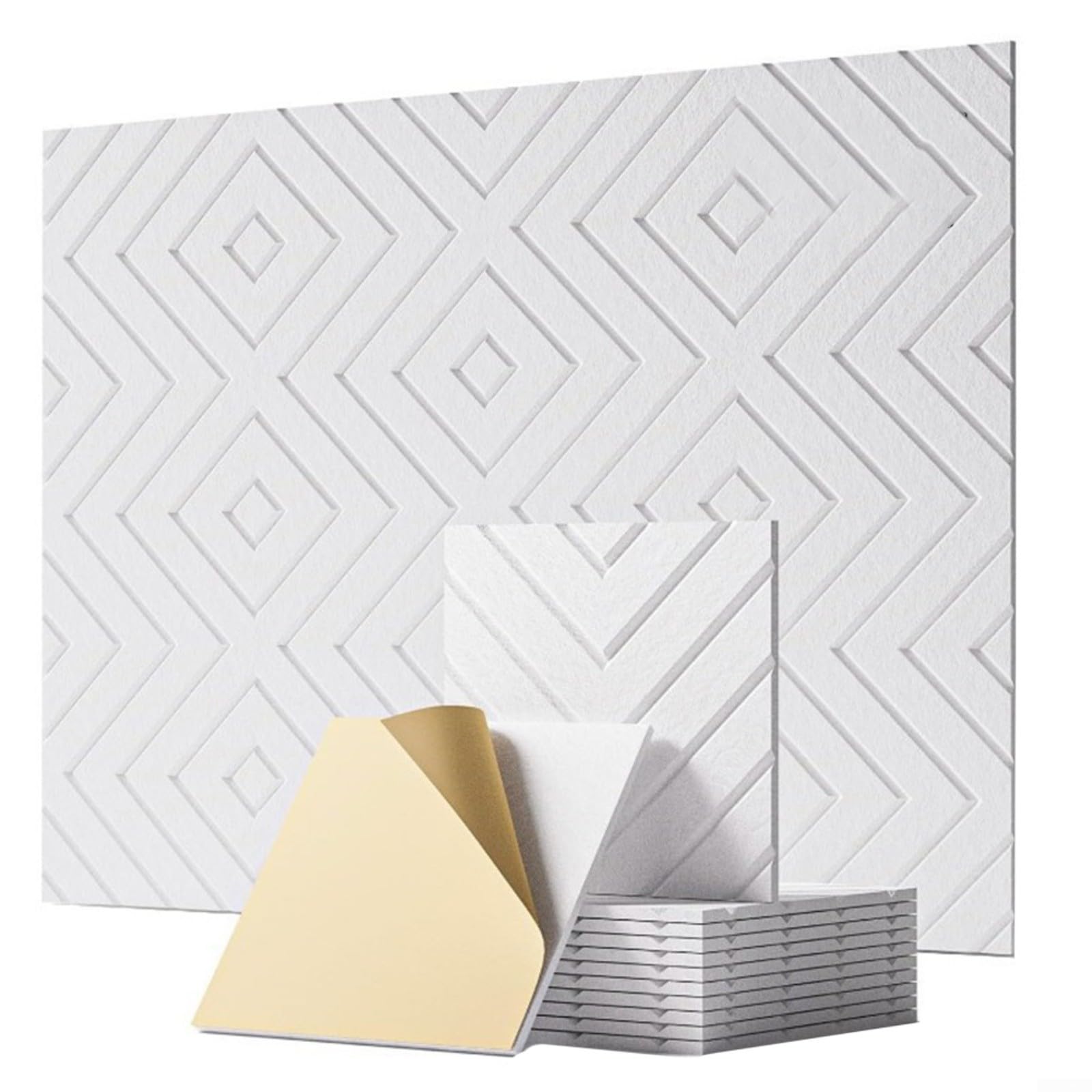 Pannelli fonoassorbenti bianchi, confezione da 20 pezzi, 30 x 30 x 1 cm, ad alta densità, per studio, ufficio, home theater, installazione senza attrezzi (24)