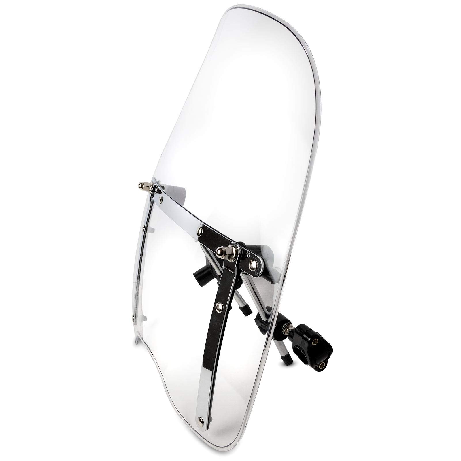 Motorrad Windschutzscheibe Windschutzabweiser fit für Harley Suzuki Honda Shadow Yamaha Kawasaki Cruiser Standards (Weiß, 17 inch)