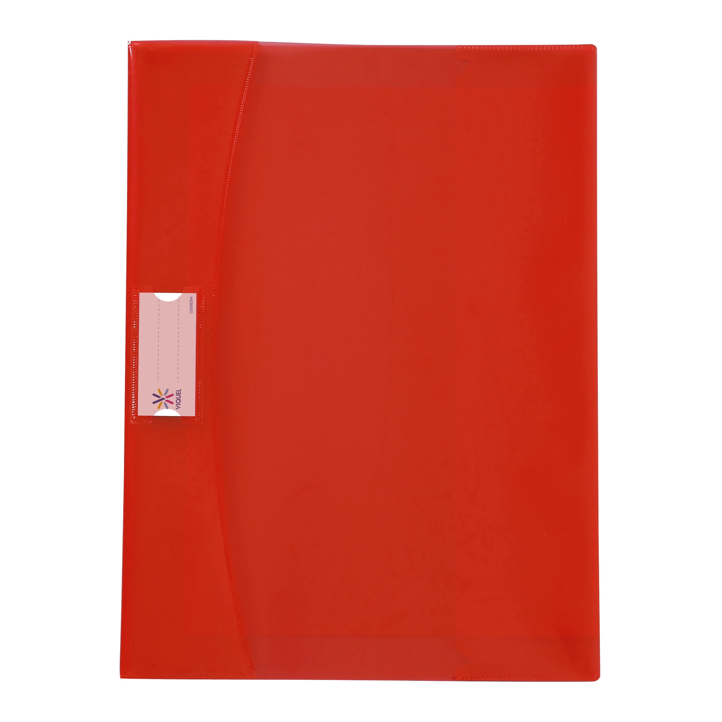 Viquel Strong Cover A4 Book Cover, Red Plastic, Reinforced Back, Bookmark Flaps, Model 106901-12