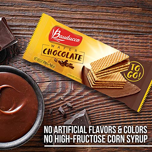 Image of Bauducco Mini Wafer Cookies, Chocolate & Vanilla, 3 Creamy Layers, Crispy Wafers, Single Serve, No Artificial Flavors, 31 oz (Pack of 22)