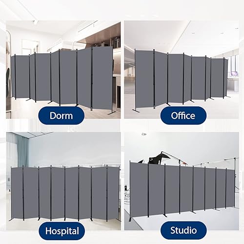 Miniatura 6 de Room Divider and Folding Privacy Screens 8 Panel Wide Room Divider Wall Screen for Room Separtition, Partition Room Dividers Fabric Panel Wall