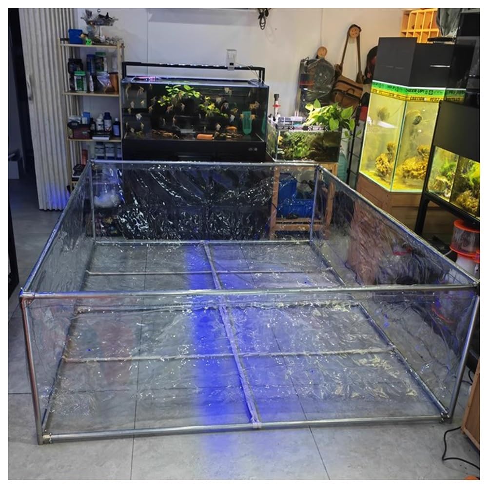 Laghetto per acquario, piscina, laghetto trasparente pieghevole, acquario in PVC per koi, laghetti per pesci da esterno, acquario, laghetto per koi, laghetto fuori terra, laghetto per tartarughe(Chiar