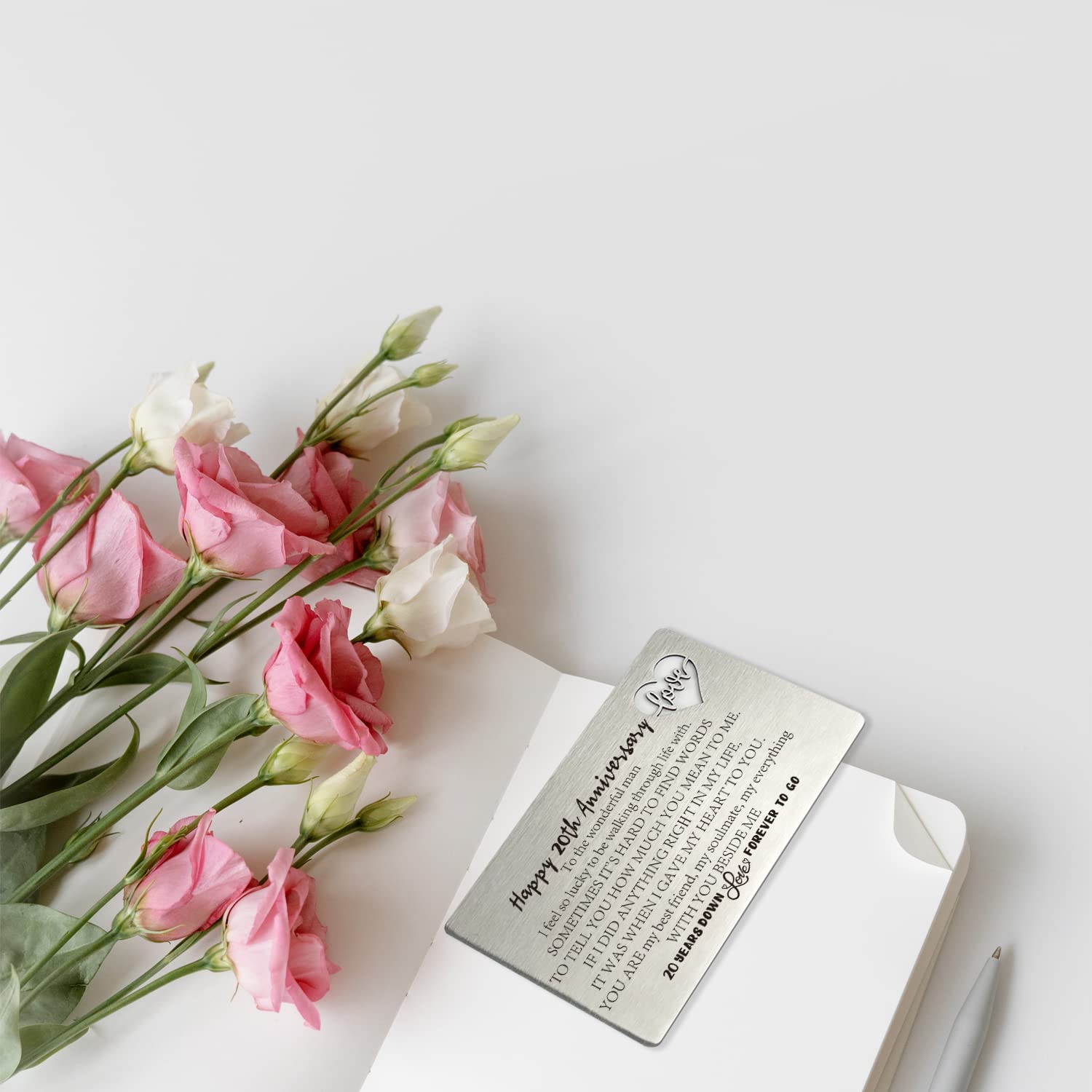 YODOCAMP Happy 20th Anniversary Wedding Card Gifts for Him Husband