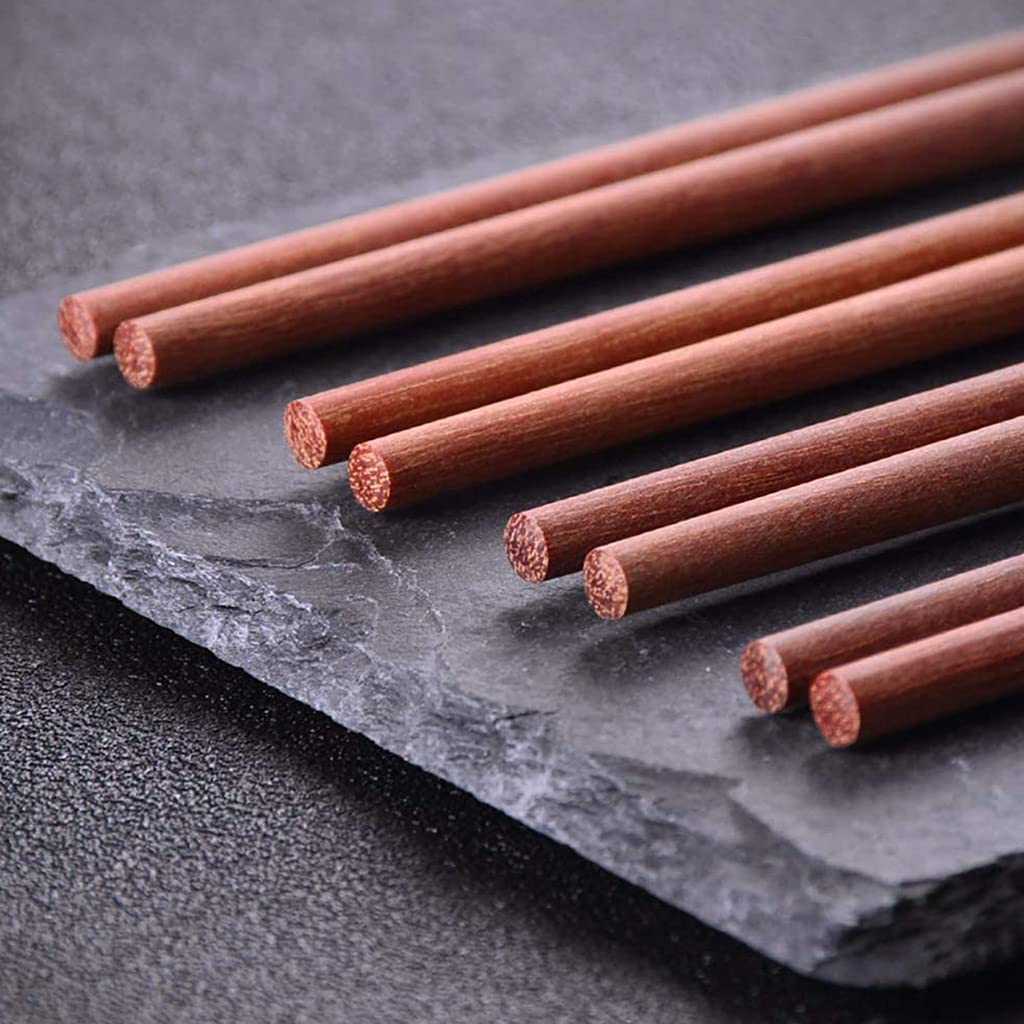 FAMMIX Lot de 10 paires de baguettes en bois naturel réutilisables avec étui, passent au lave-vaisselle, baguettes japonaises coréennes antidérapantes pour restaurant, usage domestique