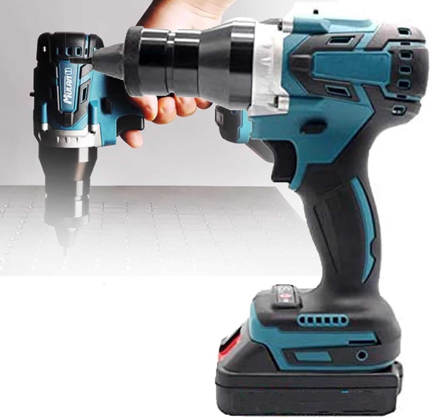 Electric Rivet Gun Automatic,Cordless Electric Rivet Nut Gun Set,Rivet Gun Riveting Tool Electrical Power Tool Electric Riveter(2200mah)
