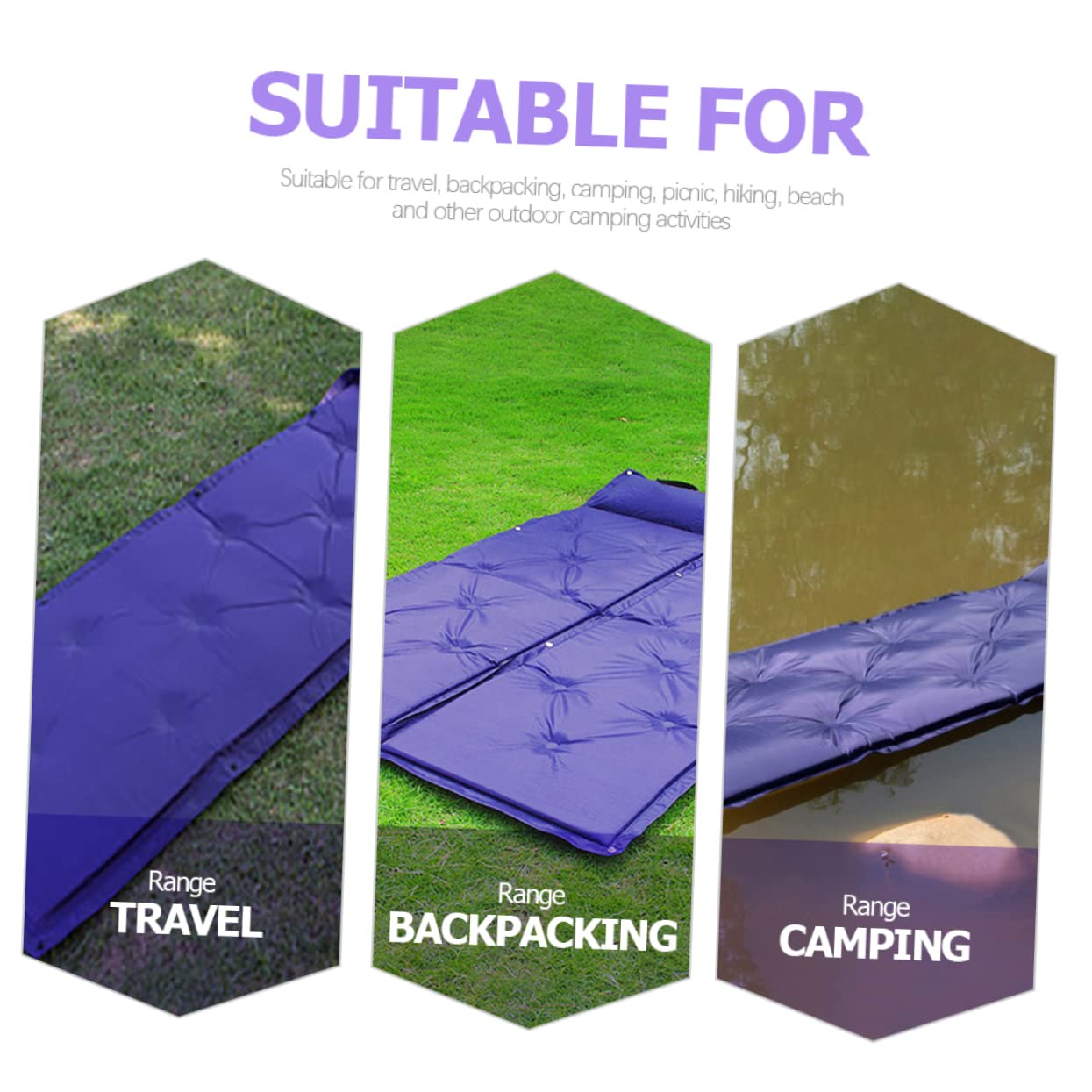 LIOOBO Automatic Inflatable Mat Smooth Surface Camping Sleeping Pad for Outdoor