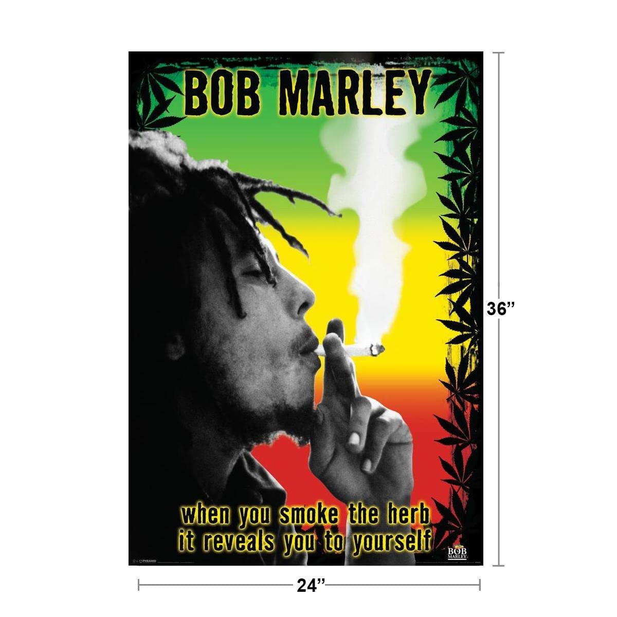 Amazon.com: (24x36) Bob Marley Smoke the Herb Quote Music Poster