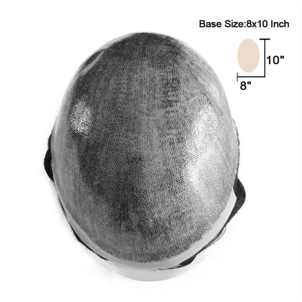 Tupé de pelo para hombres Tupé for hombres, 0,1-0,12 mm, sistema de reemplazo de cabello humano indio, base de PU, prótesis de cabello suave for hombres, inyección de piel fina Sistema de cabello para