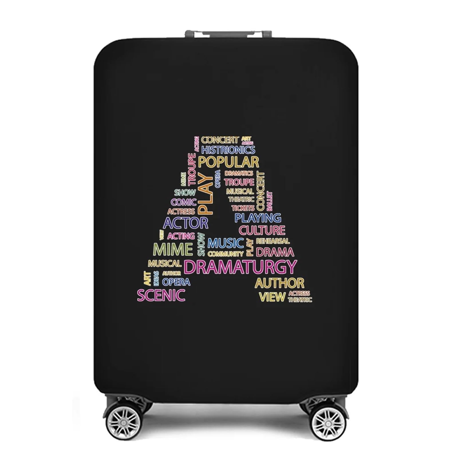 Coperture per valigie Custodia protettiva for bagaglio Trolley da 18-28 pollici Borsa da viaggio Coperture antipolvere Protezione elastica Valigia Custodia con testo Lettera stampata(8text L,L)