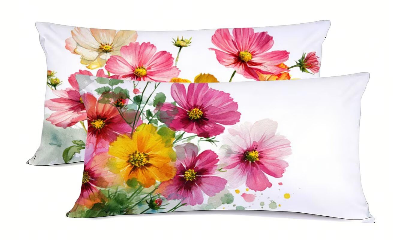 Housse de coussin rectangulaire 50x80cm lin contre oreiller usé