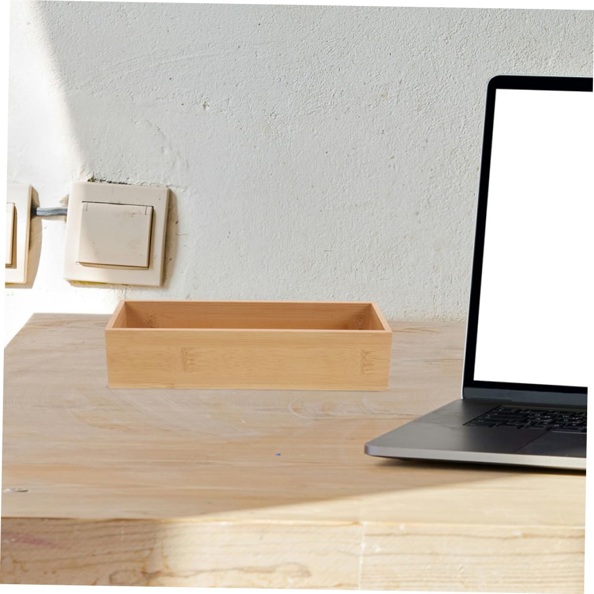 SOLUSTRE 3 Piezas Organizador de Madera sin Tapa Caja de Almacenamiento Multifuncional para Utensilios Maquillaje y Otros Objetos Diseño Minimalista para Cocina Oficina y Baño