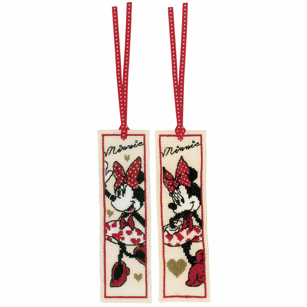 Vervaco Bookmark counted cross stitch kit Disney It's about Minnie Set of 2, DIY