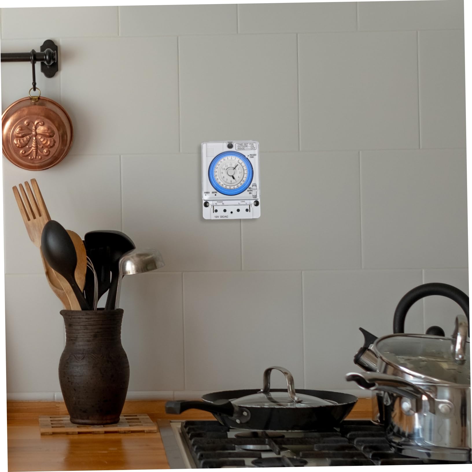 Garneck Temporizador Mecánico de Cocina Analógico 12vac/DC, Portátil y Fácil de Usar, Temporizador de Cuenta Regresiva para Control Preciso en Cocinas y Espacios Interiores, Dispositivo