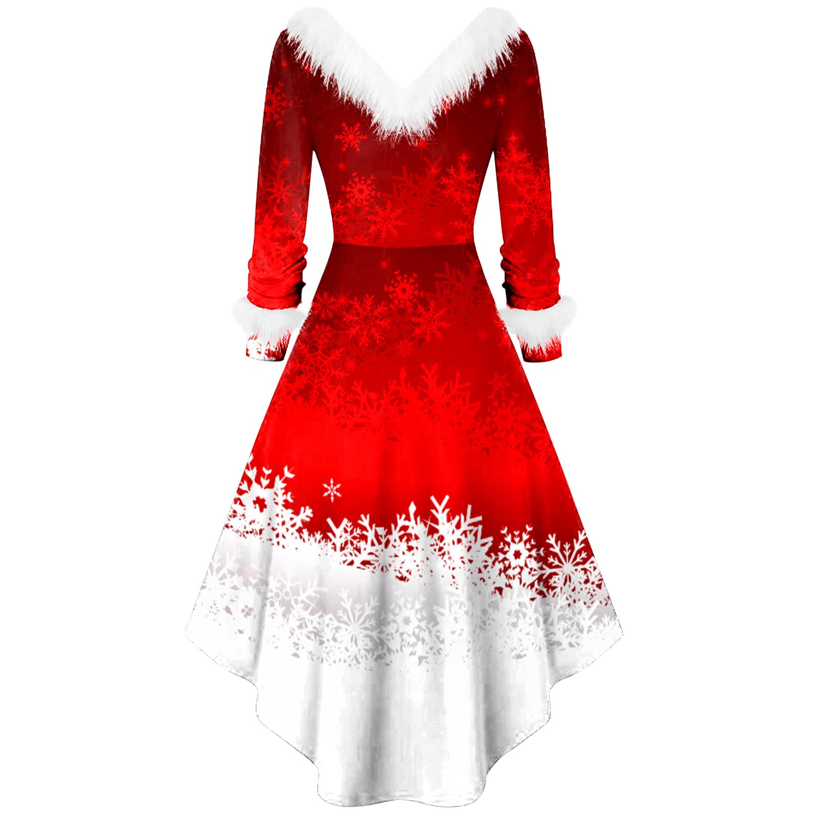 Generisch Vestito asimmetrico da donna a maniche lunghe, con scollo a V