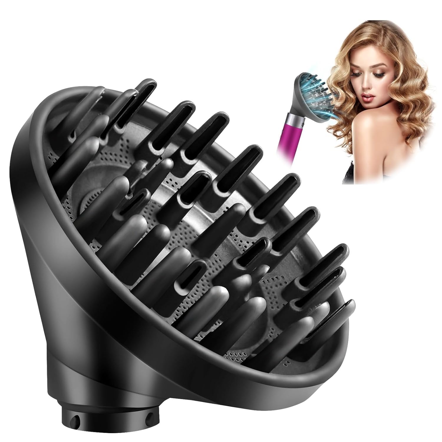 Portable Hair Diffuser Attachment for Dyson for Airwrap HS05 HS03 HS01, Hair Dryer Diffuser Nozzle Converting for Airwrap Styler To Hair Dryer