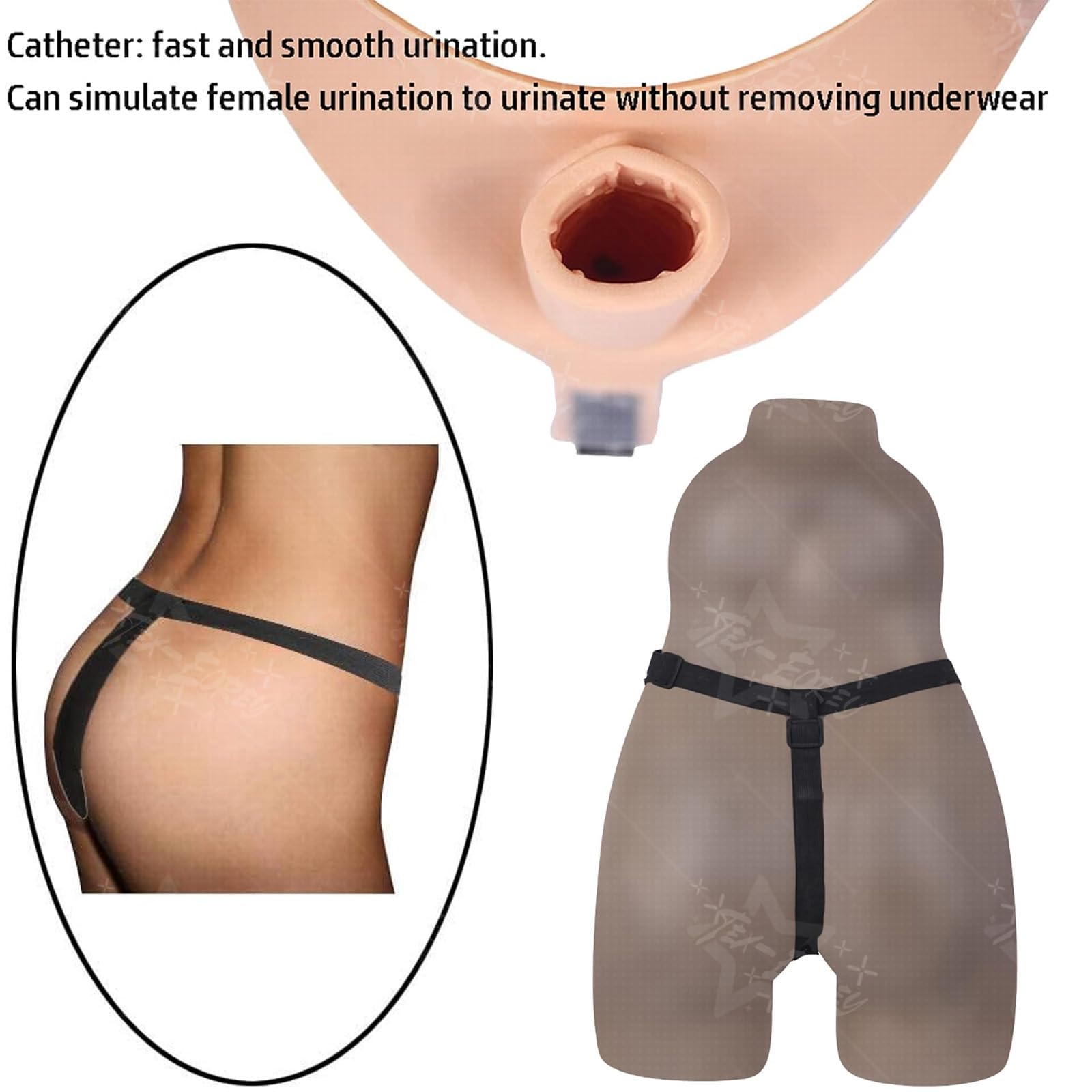 Vagin Artificiel Réaliste en Silicone Culotte pour Crossdressers Insert String pour Hommes Haff Gaff Camel Toe