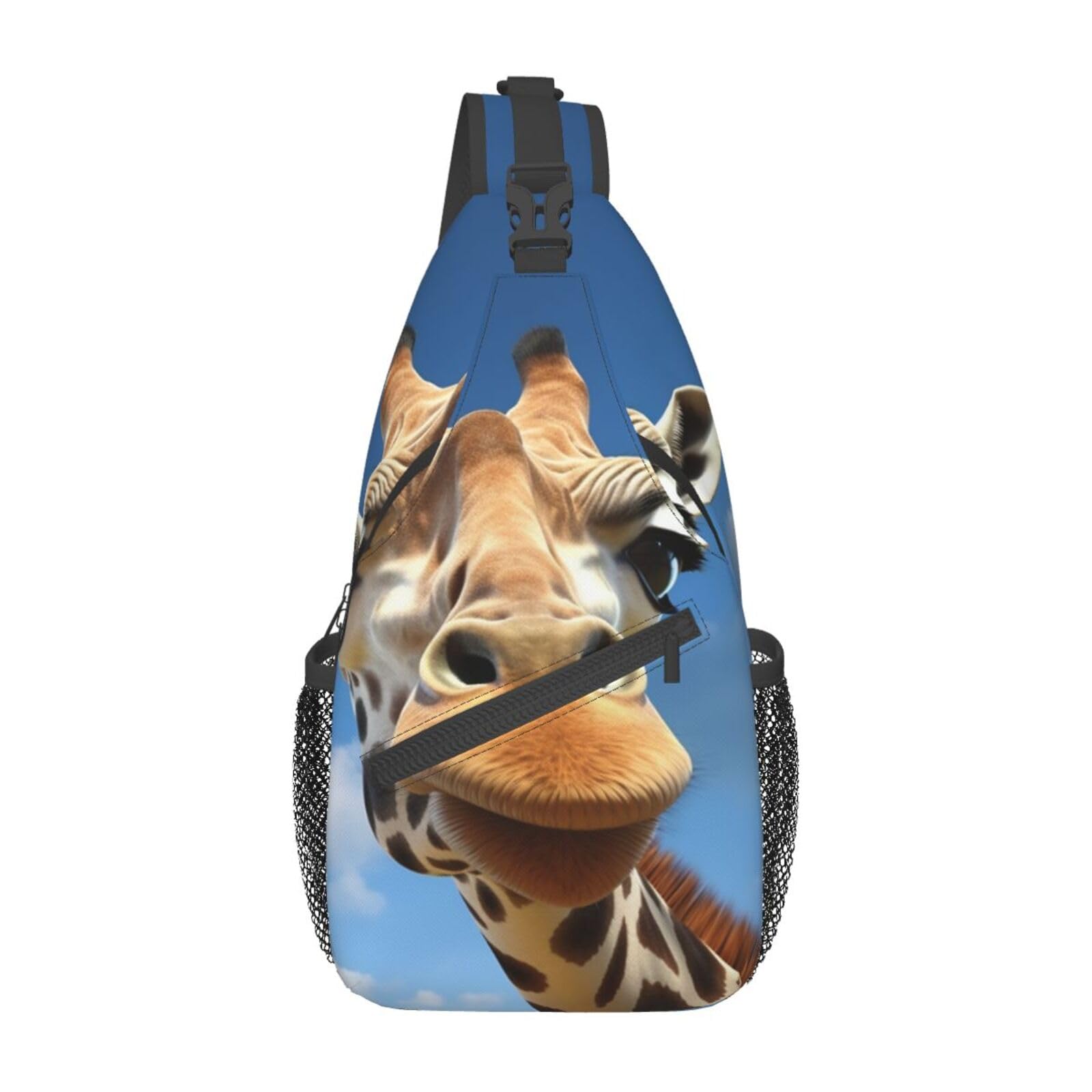 Sac de poitrine imprimé girafe amusante et sangle ajustable - 8